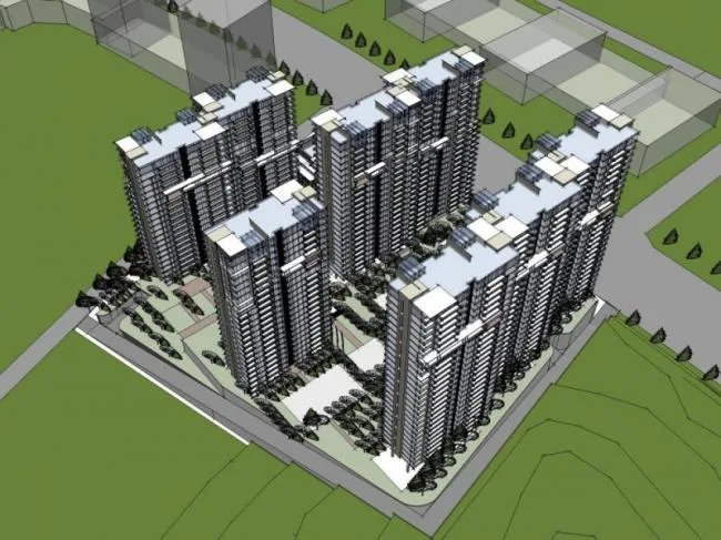 Sketchup Residential Model | High rise Residential Buildings, Modern Style