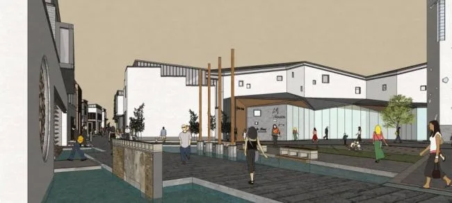 Sketchup Business Model | Multi-story Commercial Street, New Chinese Style