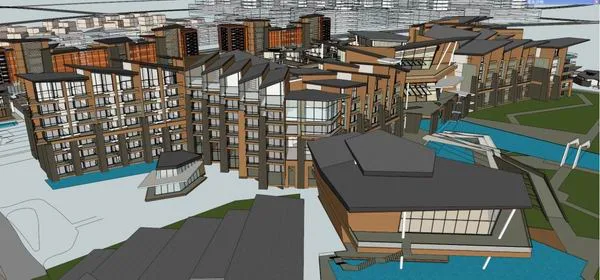 Modern Multi-Row Villa Model in SketchUp