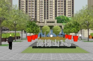 Modern Residential Community Landscape and Entrance Gate Design in SketchUp-BIM WORLD