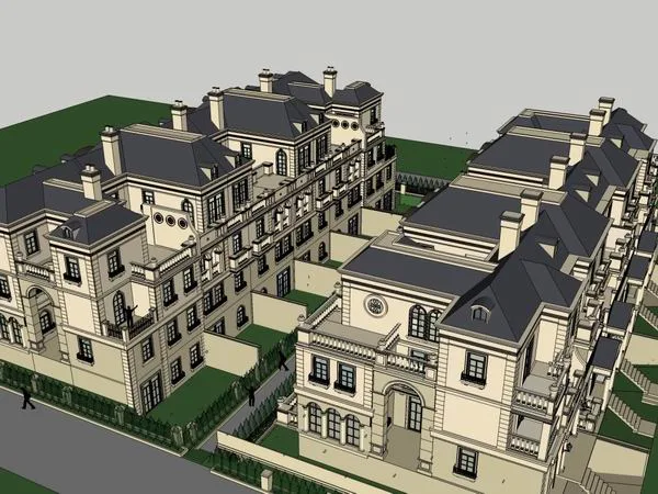 Sketchup Villa Model | Townhouse, Classical Style