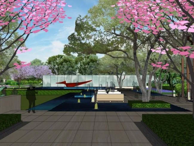Sketchup Landscape Model | Community Landscape, Residential Landscape, Modern Style