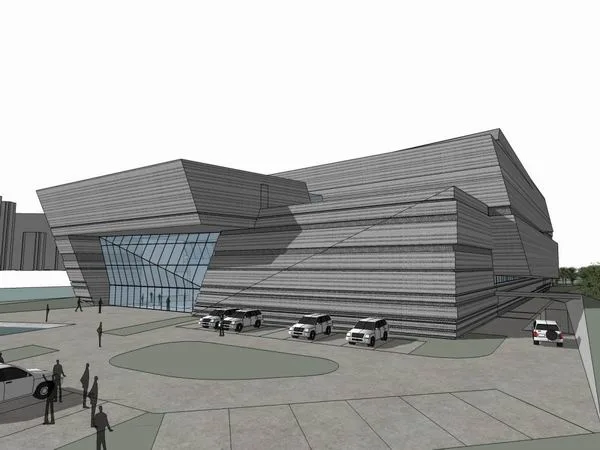 Sketchup Cultural Model | Multi story Exhibition Hall, Cultural Architecture, Modern Style