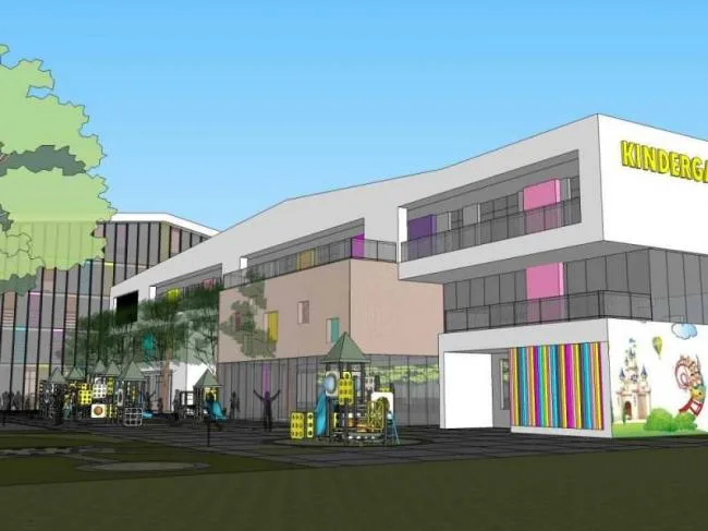 Sketchup School Model | Multi story Nanchang County Third Kindergarten, Campus Educational Architecture, Modern Style