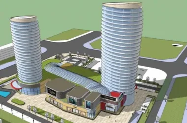SketchUp Complex Model: Multi-Story Modern Commercial Building Featuring Offices and Hotel-BIM WORLD