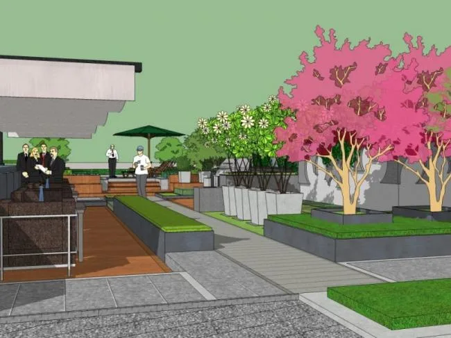 Sketchup Landscape Model | Roof Garden Landscape, Modern Style