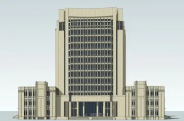 Neoclassical High-Rise Office Building SketchUp Model-BIM WORLD