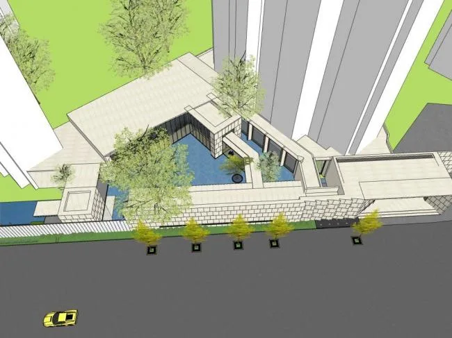 Sketchup Business Model | Multi Story Sales Center, Commercial Building, Modern Style