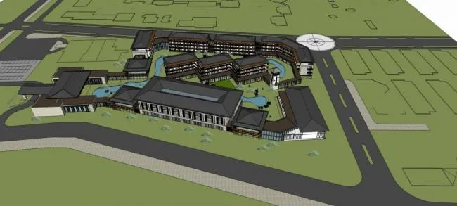 Sketchup Hotel Model | Zhangjiajie Loujiang Hotel, Multi story Hotel, Chinese Style