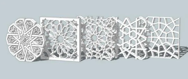 SketchUp Material Model: Islamic Pattern for Landscape Design