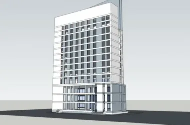 Modern High-Rise Hotel Model in SketchUp-BIM WORLD