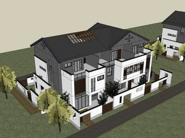 Sketchup Villa Model | Stacked Villa, Classical Style
