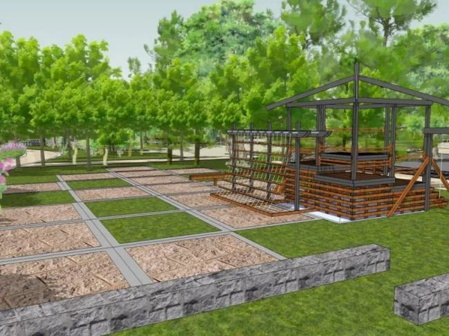 Sketchup Landscape Model | Community Landscape, Residential Landscape, Modern Style