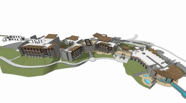 Sketchup Hotel Model | Multi story Mountain Hotel, Southeast Asian Style Hotel, Modern Style