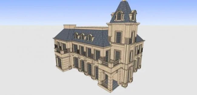 Sketchup Villa Model | Multi story Villa, Classical Style