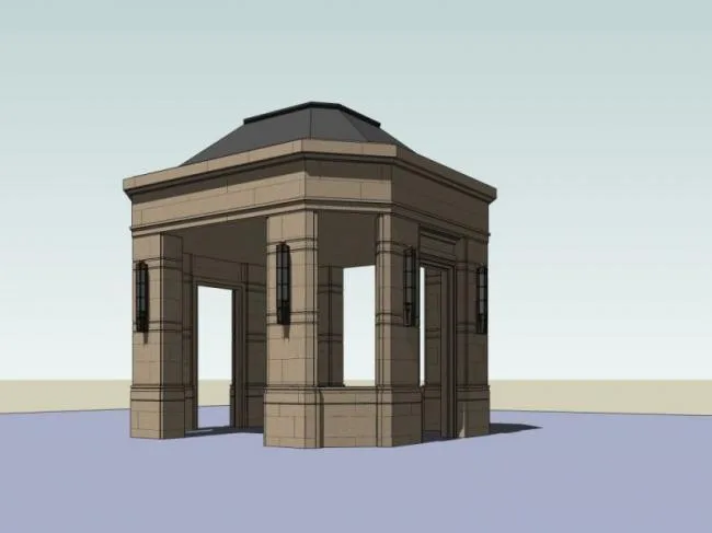 Sketchup Sketch Model | Pavilion, European Style, Sketch, Classical Style