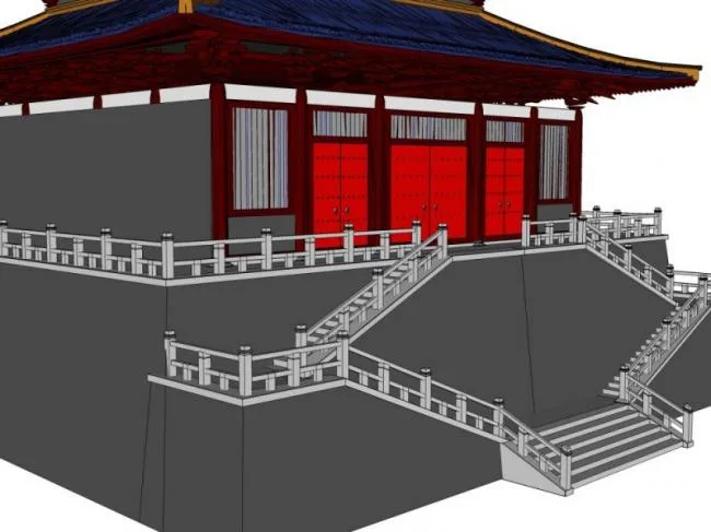 Sketchup Ancient Architecture Model | Multi story Scripture Pavilion, Ancient Architecture, Chinese Style