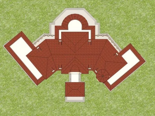 Sketchup Business Model | Multi story Sales Department Clubhouse, Classical Style