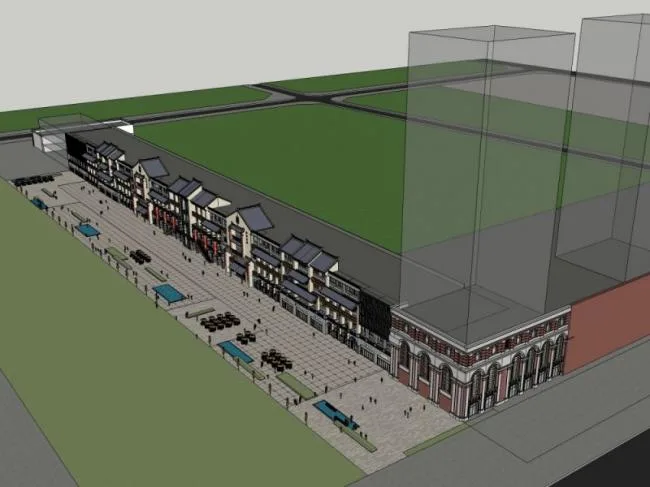 Sketchup Business Model | Multi story Commercial Street, Modern Chinese Style