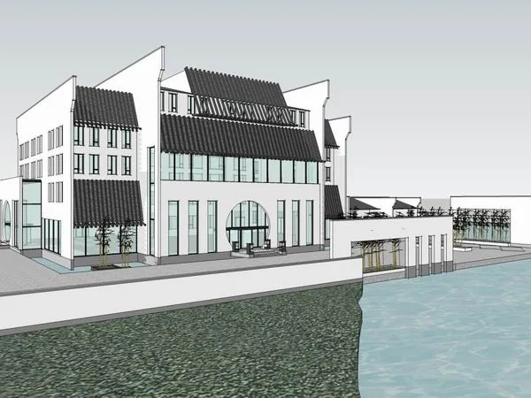 Sketchup Landscape Model | Multi story Club Landscape, Modern Chinese Style