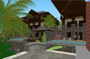 SketchUp Model of a Southeast Asian Classical Single-Family Villa Cluster-BIM WORLD