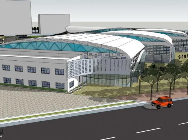 Sketchup Station Road Bridge | Multi story Bus Station, Modern Style