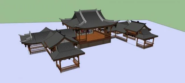 Sketchup Ancient Architecture Model | Stage, Chinese Style, Ancient Architecture