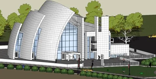 Sketchup Cultural Model | Multi story Millennium Church, Public Building, Cultural Architecture, Modern Style