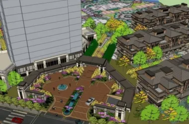 Classical-Style Community Entrance Landscape Model in SketchUp-BIM WORLD