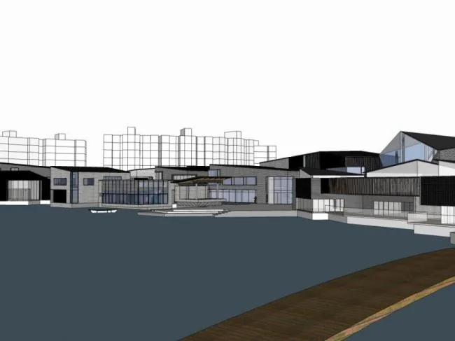 Sketchup Business Model | Multi story Clubhouse, Modern Style