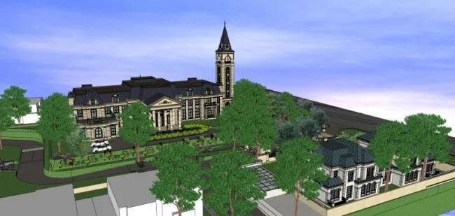 Sketchup Business Model | Multi story Sales Office, French Style