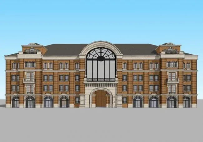 Sketchup Business Model | Multi story clubhouse, commercial building, European style, classical style