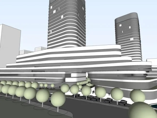 Sketchup Complex Model | High rise Commercial Complex, Modern Style
