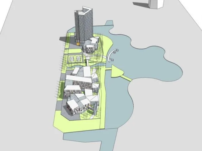 Sketchup Business Model | Super high-rise commercial complex, modern style