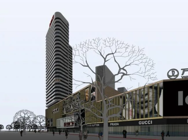 Sketchup Complex Model | Multi story Commercial Complex, Office, Hotel, Modern Style