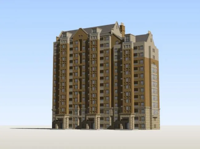 Sketchup Residential Model | High rise Residential Buildings, Classical Style