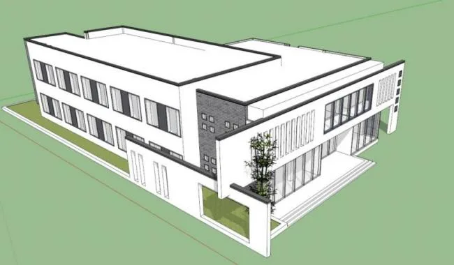 Sketchup Business Model | Low Level Clubhouse, Activity Center, Modern Style