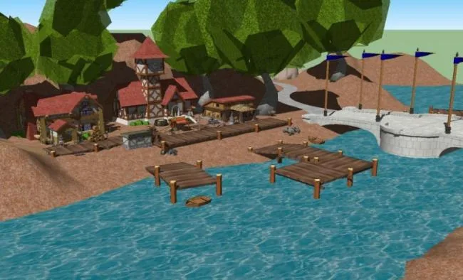 Sketchup Hotel Model | Multi story Shallow Resort, Classical Style