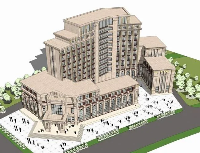 Sketchup Hotel Model | High rise Hotel, Neoclassical Style, Simplified European Style