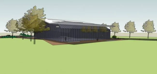 Sketchup Business Model | Multi story Riverside Clubhouse, Commercial Building, Modern Style