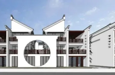 SketchUp Villa Model: Traditional Chinese Row Houses with Courtyards-BIM WORLD