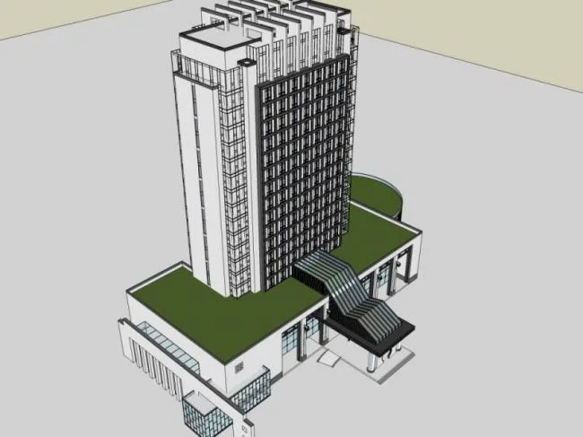 Sketchup Hotel Model | High rise Hotel, Modern Chinese Style