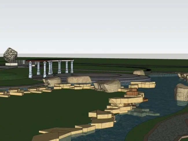 Sketchup Landscape Model | Park Landscape, Classical Style