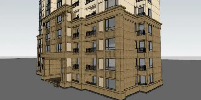 Sketchup Residential Model | High rise Residential Buildings, Classical Style