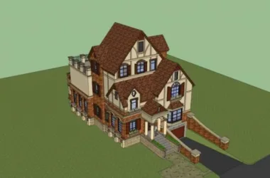 Classical Stacked Villa Design in SketchUp-BIM WORLD
