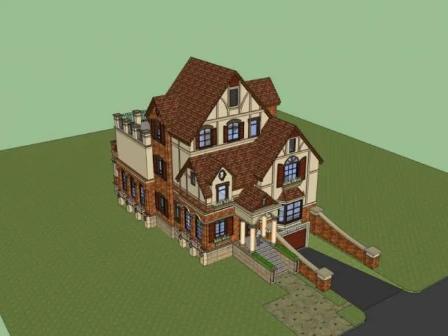 Classical Stacked Villa Design in SketchUp