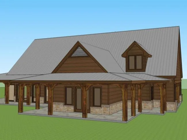 Sketchup Residential Model | Cabin, Residential Building, Classical Style