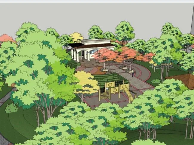 Sketchup Landscape Model | Scenic Area Landscape, Modern Style