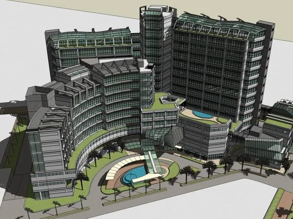 Sketchup Hospital Model | High rise Hospital, Medical, Modern Style