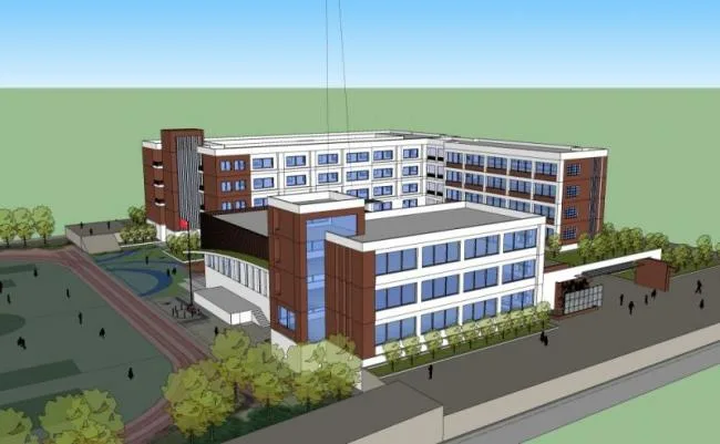 Sketchup School Model | Multi story Elementary School, Campus Educational Architecture, Modern Style